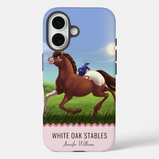 Galloping Pferd individuell anpassbare Monogramm Case-Mate iPhone Hülle (Rückseite)