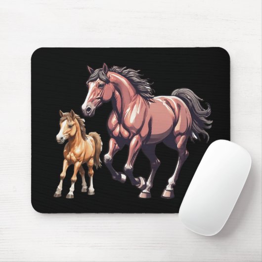 Galloping Pferd mit Foal Mousepad (Mit Mouse)