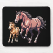 Galloping Pferd mit Foal Mousepad (Vorne)