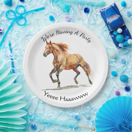 Galloping Pferd Personalisiert Pappteller (Party)