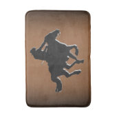 Galloping Pferd und Cowboy im Western Badematte (Vorderseite Vertikal)