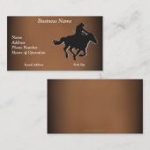 Galloping Pferd und Cowboy im Western Visitenkarte (Vorne/Hinten)