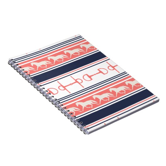 Galloping Pferde Muster Notizblock (Rechte Seite)