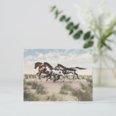 Galloping Pferde Postkarte (Stehend Vorderseite)