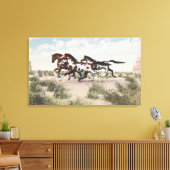 Galloping Pferde Wrapped Canvas Leinwanddruck (Insitu (Wohnzimmer))