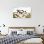Galloping Pferde Wrapped Canvas Leinwanddruck (Insitu (Schlafzimmer))