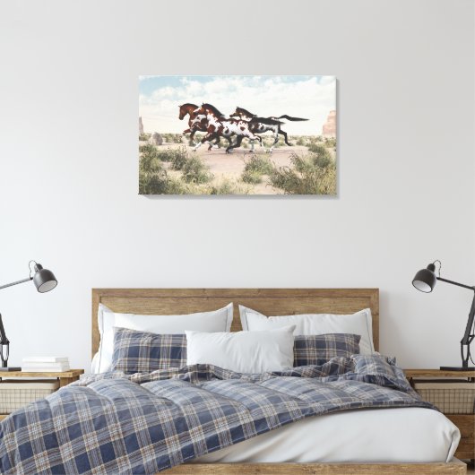 Galloping Pferde Wrapped Canvas Leinwanddruck (Insitu (Schlafzimmer))