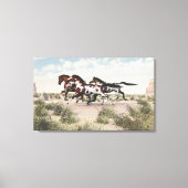 Galloping Pferde Wrapped Canvas Leinwanddruck (Vorderseite)