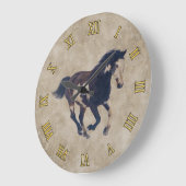 Galloping Pinto American Paint Stallion Pferd Große Wanduhr (Winkel)