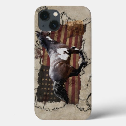 Galloping Pinto Paint USA Pony Express Pferd Case-Mate iPhone Hülle (Rückseite)