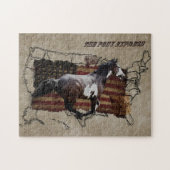 Galloping Pinto Paint USA Pony Express Pferd Puzzle (Horizontal)