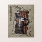 Galloping Pinto Paint USA Pony Express Pferd Puzzle (Vertikal)