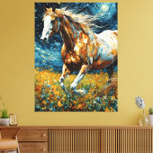 Galloping Pinto Stallion Van Gogh Leinwanddruck (Insitu (Wohnzimmer))
