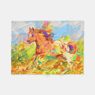 Galloping Pony - Kinderbuch Kunst Fleecedecke