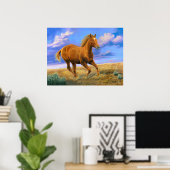 Galloping Quarter Horse Painting - Poster (Heimbüro)