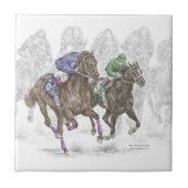 Galloping Race Pferde Fliese (Vorderseite)