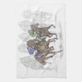 Galloping Race Pferde Geschirrtuch (Vertikal)