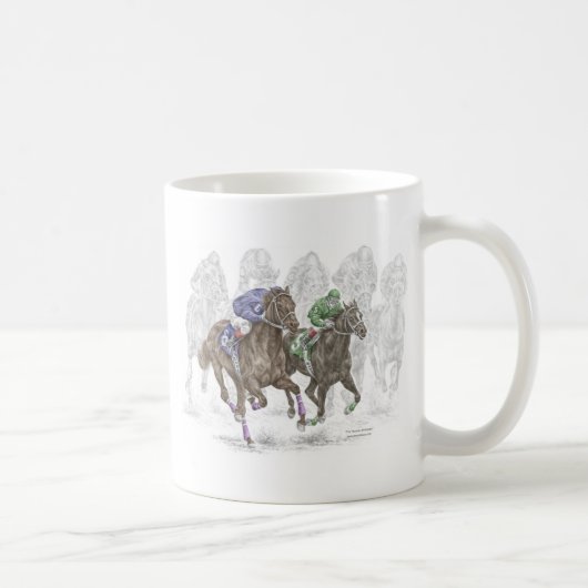 Galloping Race Pferde Kaffeetasse (Rechts)