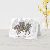 Galloping Race Pferde Karte (Gelbe Blume)