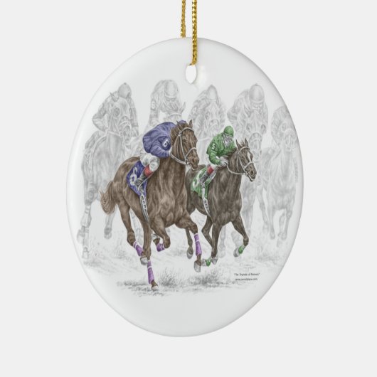Galloping Race Pferde Keramikornament (Rechts)