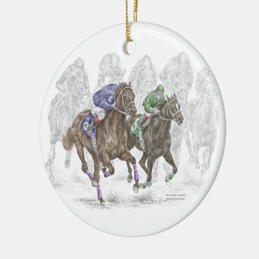 Galloping Race Pferde Keramikornament (Links)