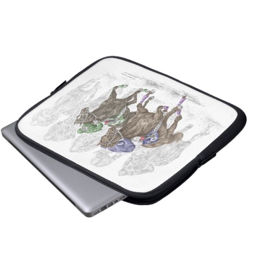 Galloping Race Pferde Laptopschutzhülle (Vorne Knopf)