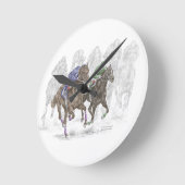 Galloping Race Pferde Runde Wanduhr (Winkel)
