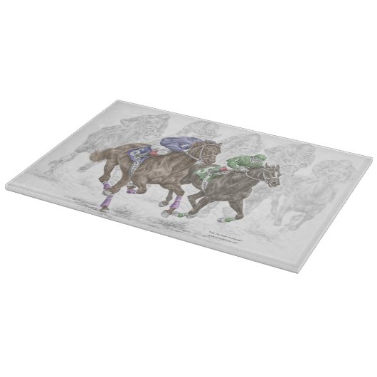 Galloping Race Pferde Schneidebrett (Ecke)