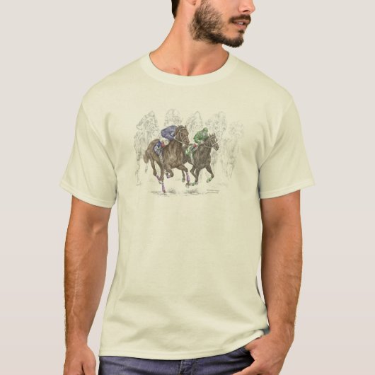 Galloping Race Pferde T-Shirt (Vorderseite)