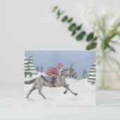 Galloping Santa Feiertagspostkarte (Stehend Vorderseite)