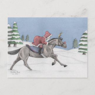 Galloping Santa Feiertagspostkarte