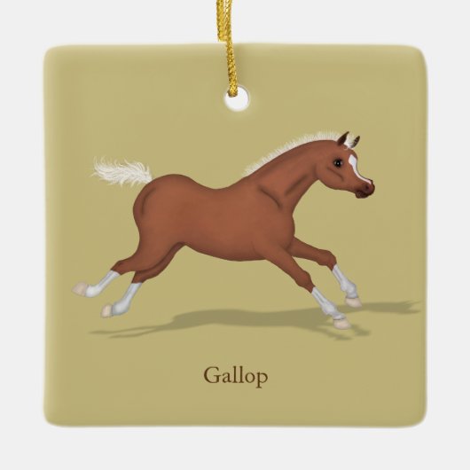 Galloping Sorrel Gaits of the Horse Personalisiert Keramikornament (Vorderseite)