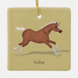 Galloping Sorrel Gaits of the Horse Reittier Keramikornament