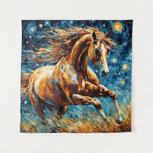 Galloping Sorrel Horse Tapestry Wandteppich