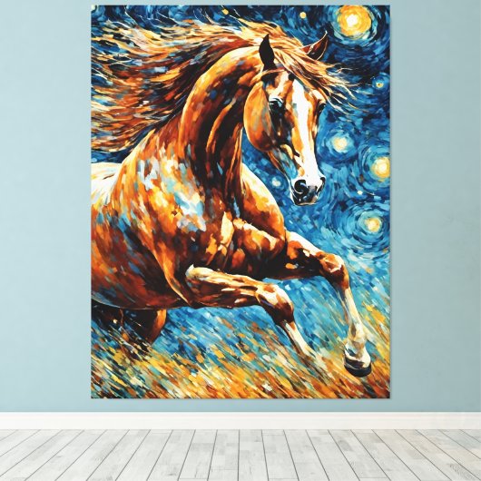 Galloping Sorrel Pferd Leinwanddruck (Insitu (Holzboden))