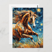 Galloping Sorrel Pferd Postkarte (Vorne/Hinten)