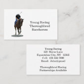 Galloping Thoroughbred Horse Business Card Visitenkarte (Vorne/Hinten)
