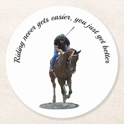 Galloping Thoroughbred Horse Paper Untersetzer (Vorderseite)