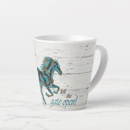 Galloping Turquoise Horse Milchtasse (Rechte Ecke)