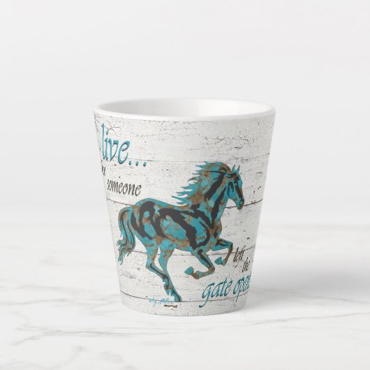 Galloping Turquoise Horse Milchtasse (Vorderseite)