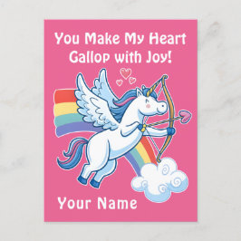 Galloping Unicorn Cupid’s Love Magic Postkarte
