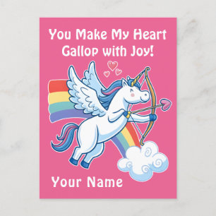 Galloping Unicorn Cupid’s Love Magic Postkarte