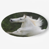 Galloping Weißes Pferd Pappteller (Schrägansicht)