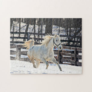 Galloping Weißes Pferd Puzzle