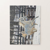 Galloping Weißes Pferd Puzzle (Vertikal)