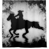 Galloping Western Reiter Duschvorhang (Vorderseite)