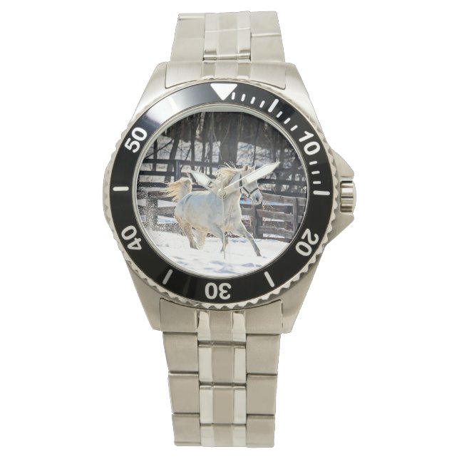 Galloping White Horse Armbanduhr (Vorderseite)