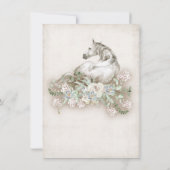 Galloping White Horse Geburtstagsparty Einladung (Rückseite)