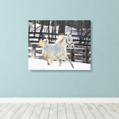 Galloping White Horse Leinwanddruck (Insitu (Holzboden))