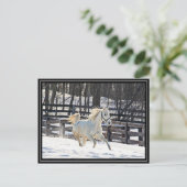 Galloping White Horse Postkarte (Stehend Vorderseite)